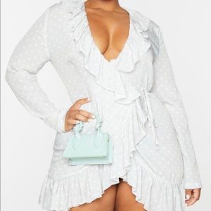 Pretty Little Thing Sage Green Wrap Dress